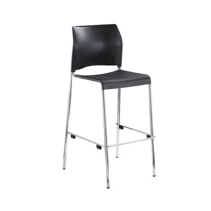 Cafetorium Bar Stool, Plastic Seat, Charcoal