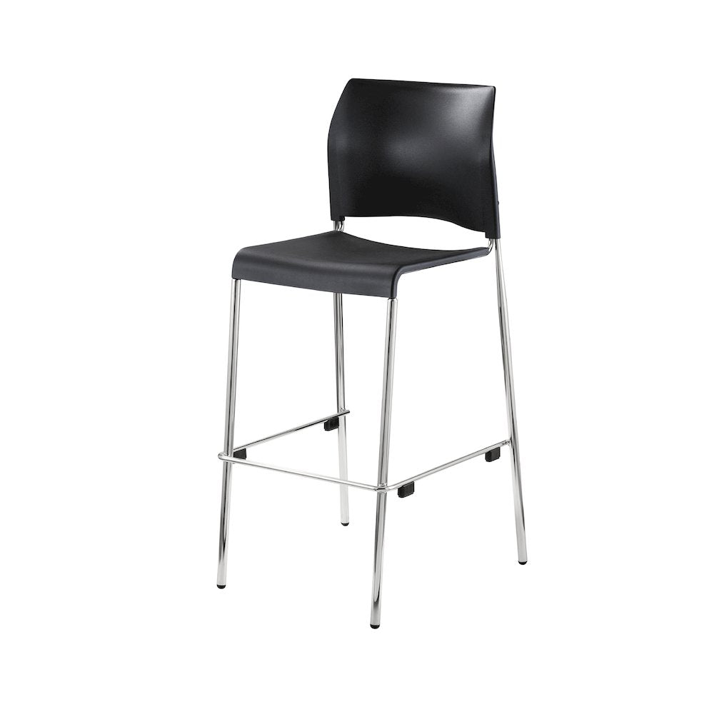 Cafetorium Bar Stool, Plastic Seat, Charcoal