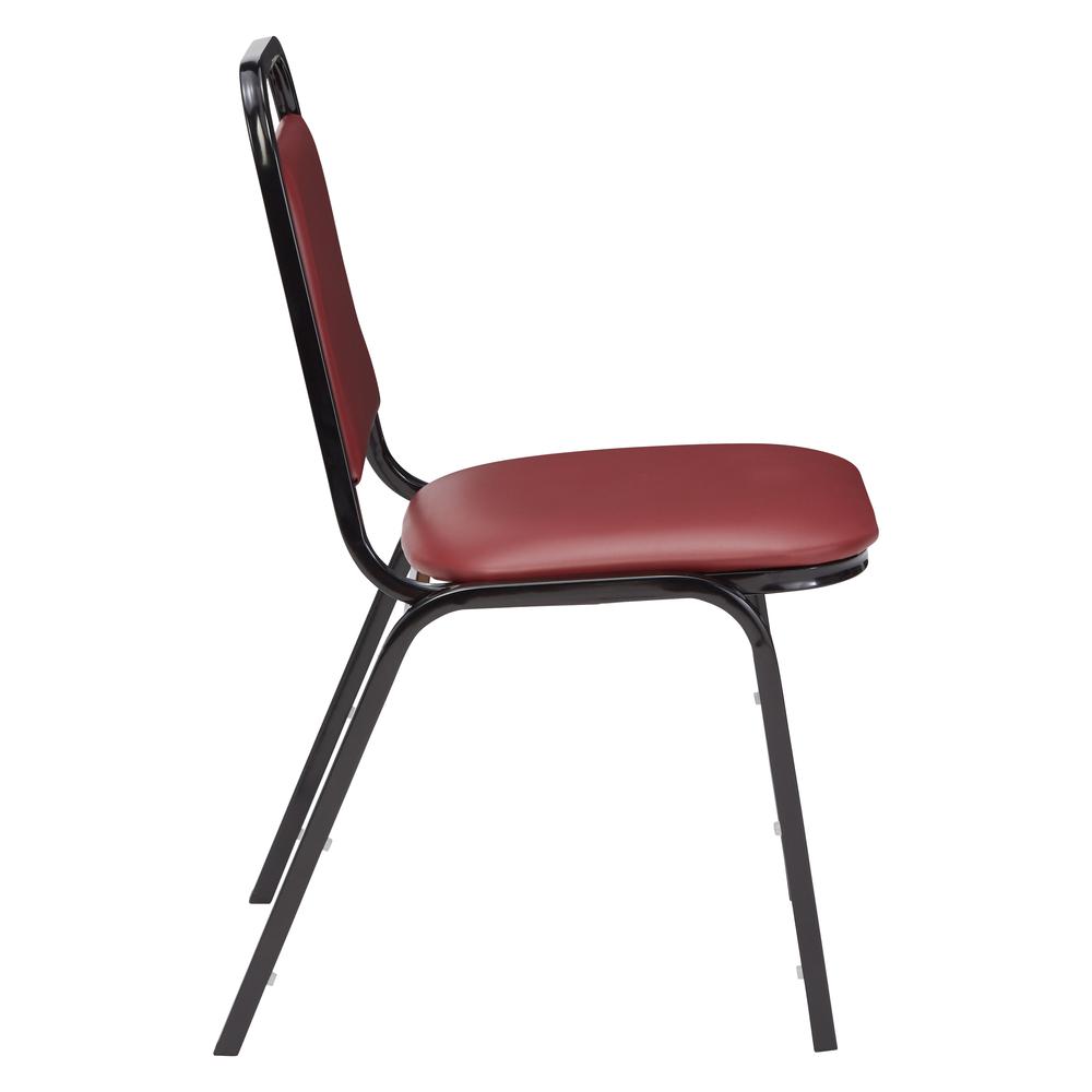 NPS® 9100 Series Vinyl Upholstered Stack Chair, Pleasant Burgundy Seat/Black Sandtex Frame