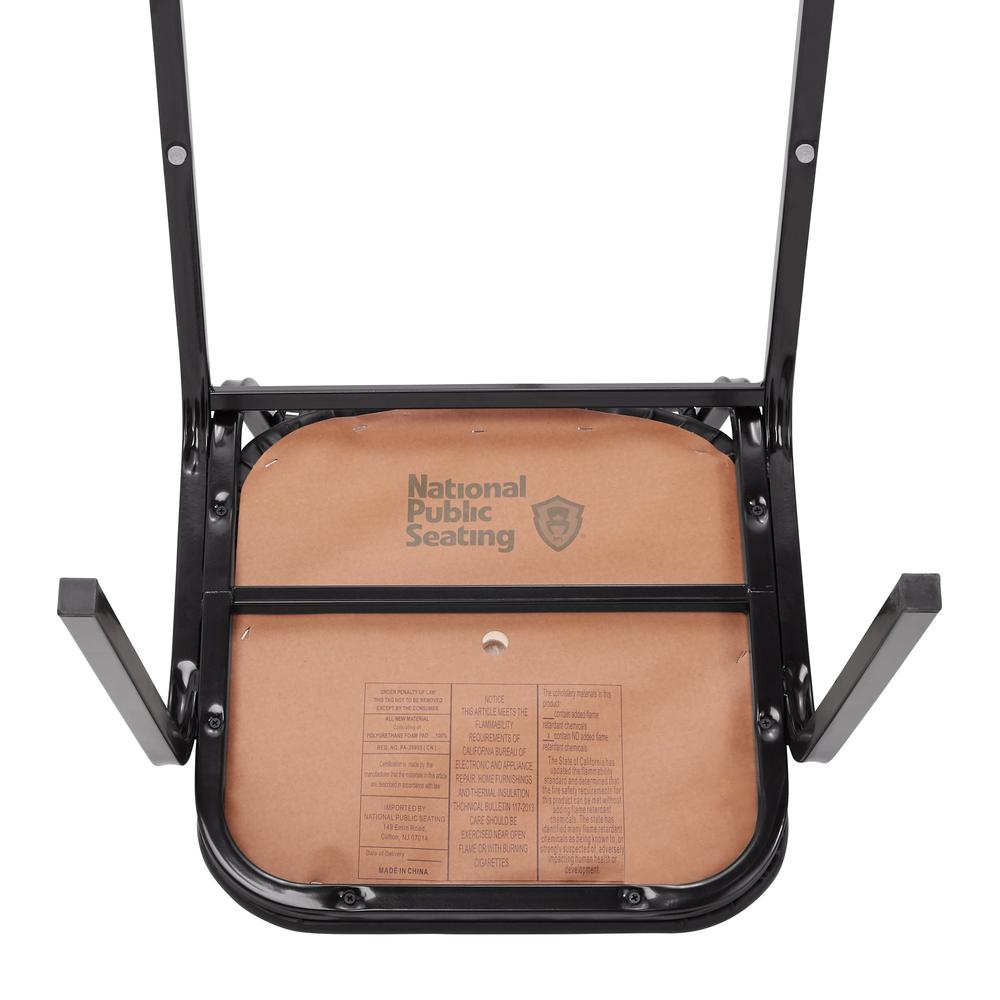 NPS® 9100 Series Vinyl Upholstered Stack Chair, Pleasant Burgundy Seat/Black Sandtex Frame