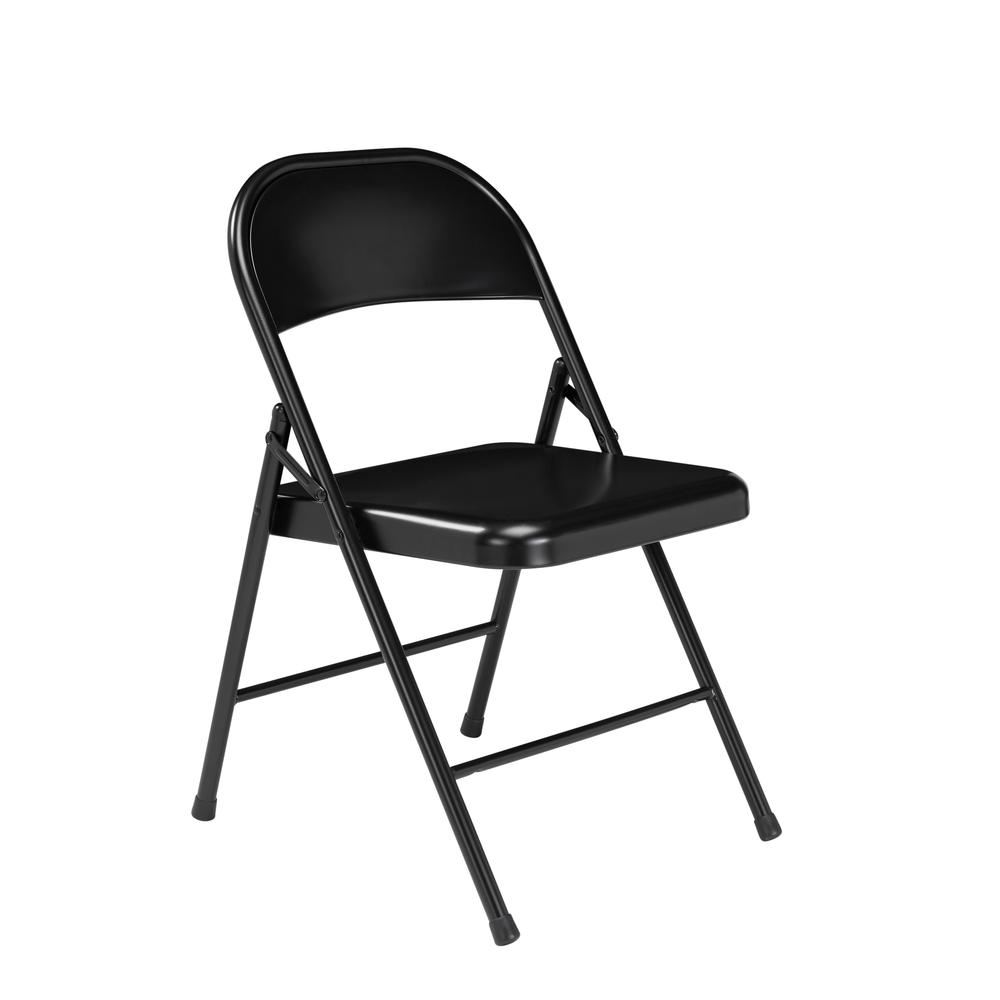 Commercialine® All-Steel Folding Chair, Black (Pack of 4)