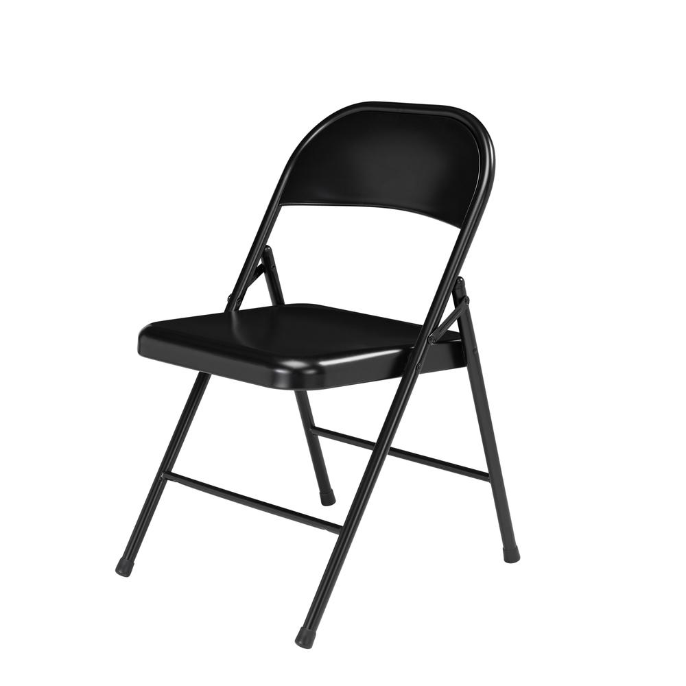 Commercialine® All-Steel Folding Chair, Black (Pack of 4)