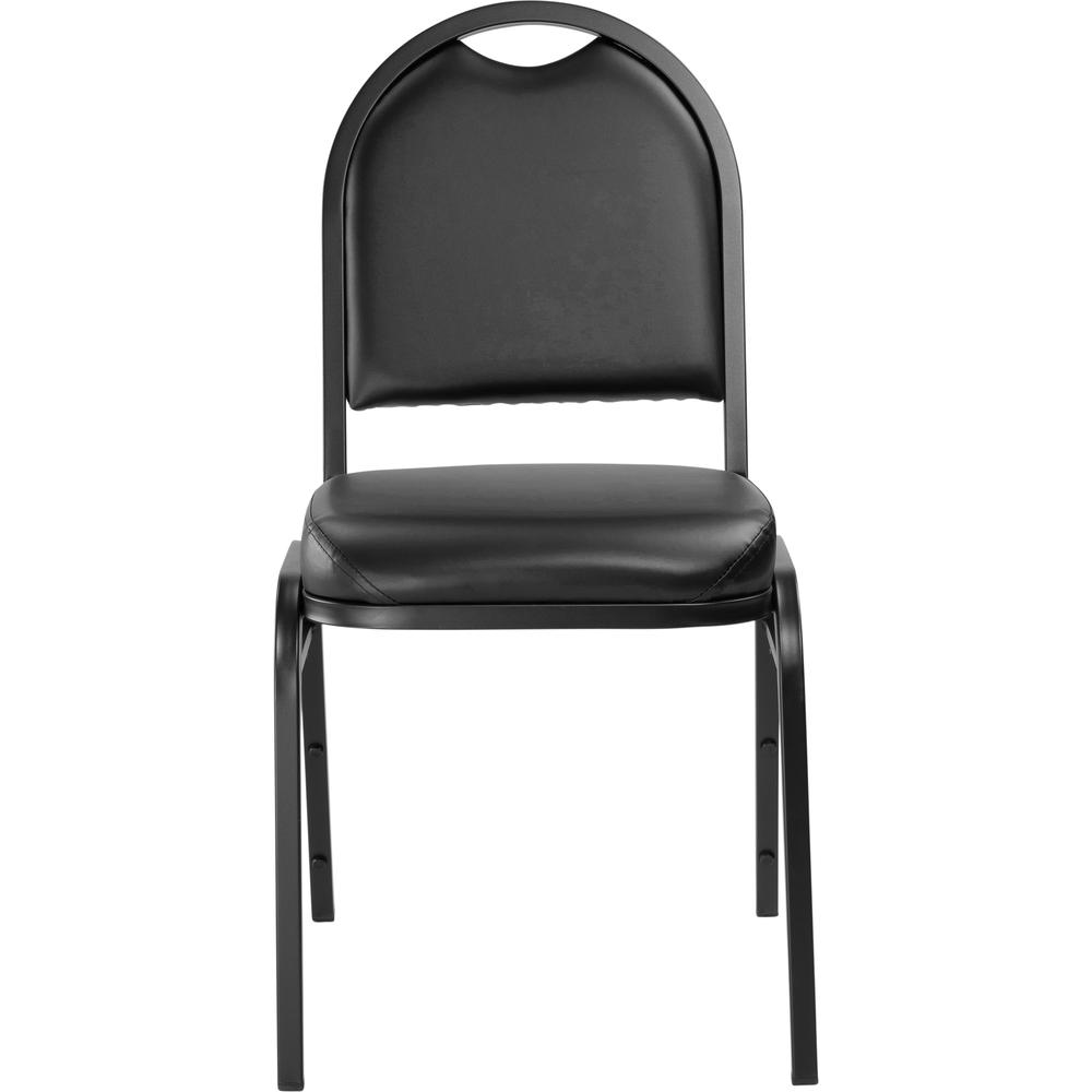NPS® 9200 Series Premium Vinyl Upholstered Stack Chair, Panther Black Seat/ Black Sandtex Frame