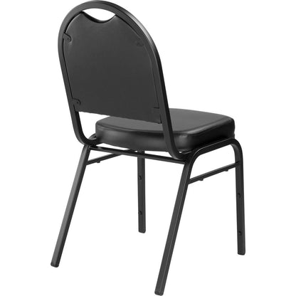 NPS® 9200 Series Premium Vinyl Upholstered Stack Chair, Panther Black Seat/ Black Sandtex Frame