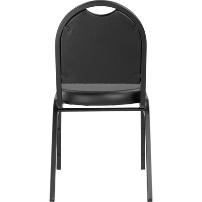 NPS® 9200 Series Premium Vinyl Upholstered Stack Chair, Panther Black Seat/ Black Sandtex Frame