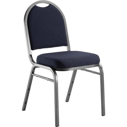 NPS® 9200 Series Premium Fabric Upholstered Stack Chair, Midnight Blue Seat/ Silvervein Frame