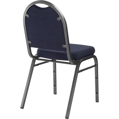 NPS® 9200 Series Premium Fabric Upholstered Stack Chair, Midnight Blue Seat/ Silvervein Frame