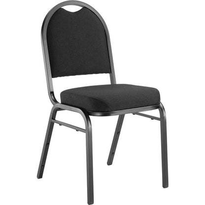 NPS® 9200 Series Premium Fabric Upholstered Stack Chair, Ebony Black Seat/ Black Sandtex Frame
