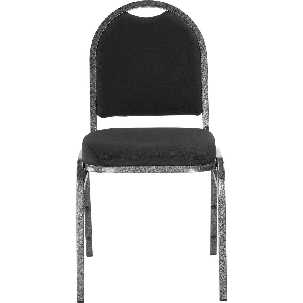 NPS® 9200 Series Premium Fabric Upholstered Stack Chair, Ebony Black Seat/ Silvervein Frame