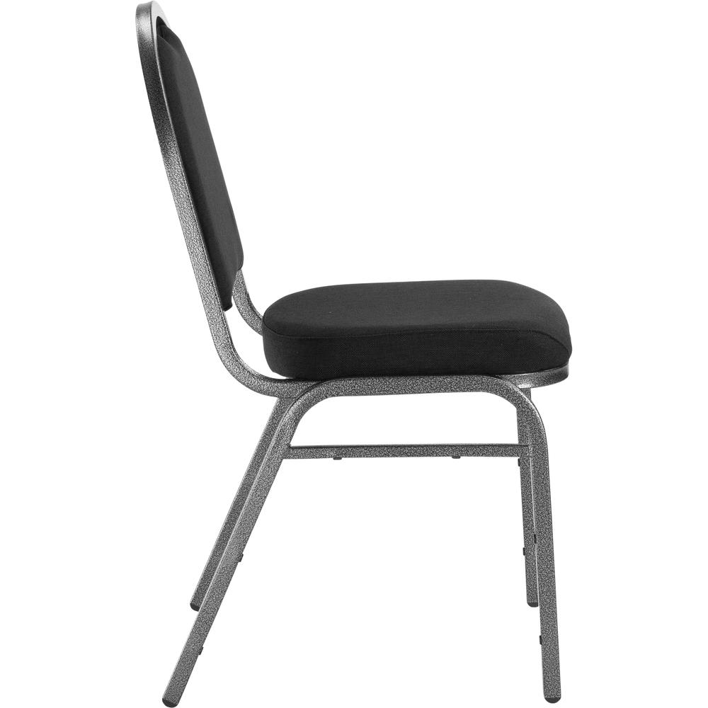 NPS® 9200 Series Premium Fabric Upholstered Stack Chair, Ebony Black Seat/ Silvervein Frame