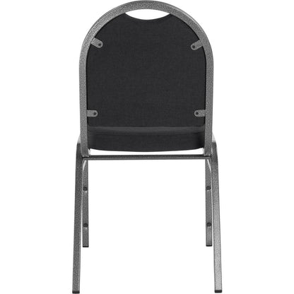 NPS® 9200 Series Premium Fabric Upholstered Stack Chair, Ebony Black Seat/ Silvervein Frame