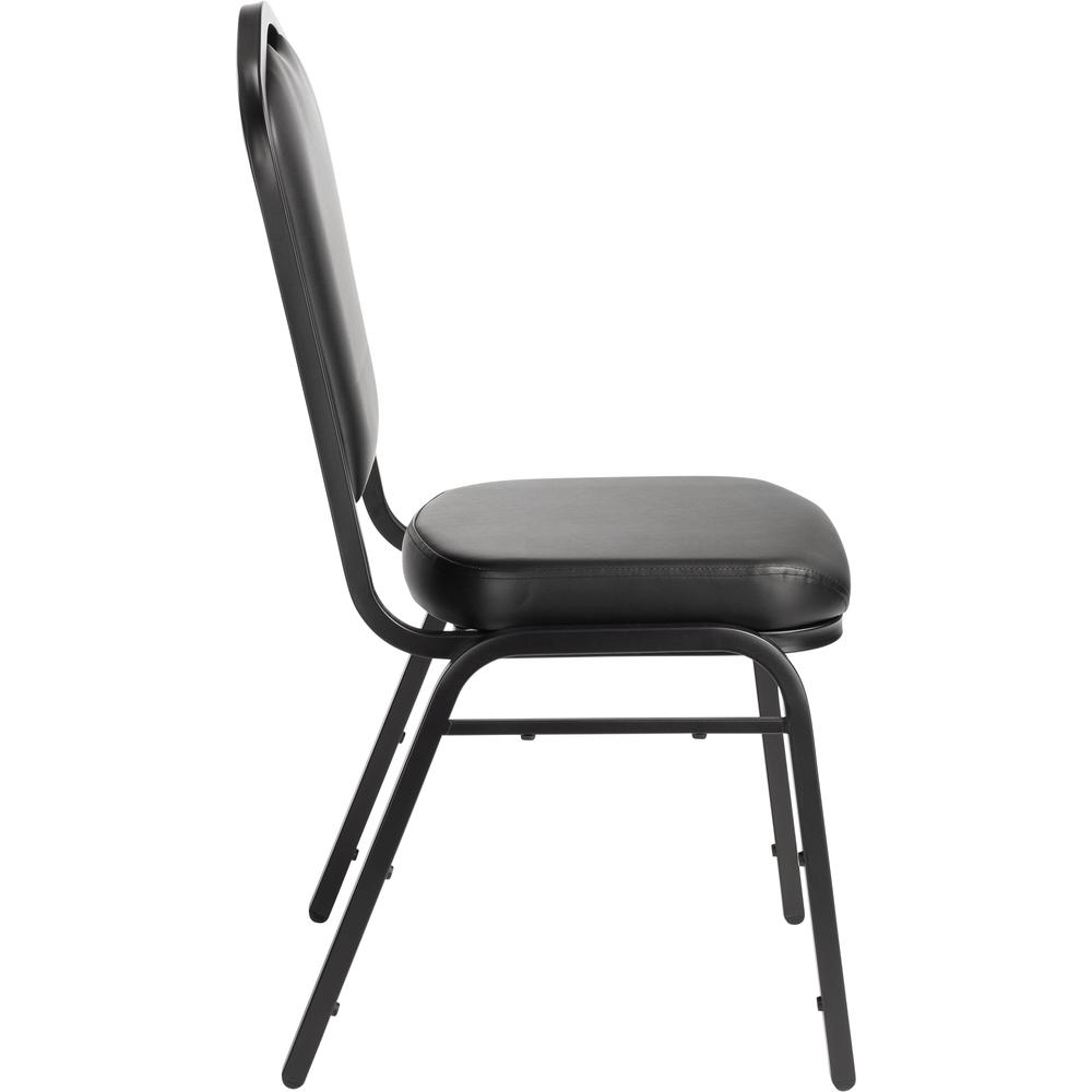 NPS® 9300 Series Deluxe Vinyl Upholstered Stack Chair, Panther Black Seat/Black Sandtex Frame