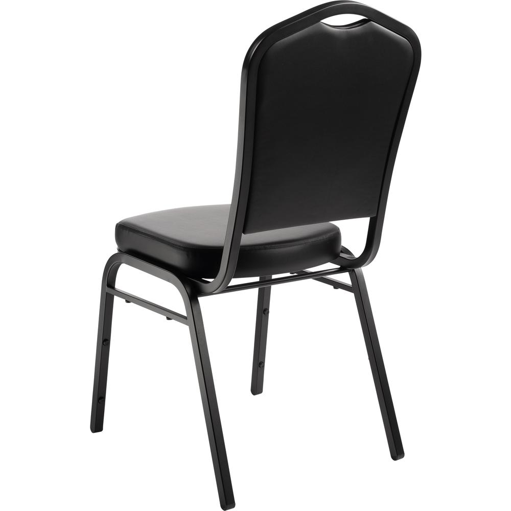 NPS® 9300 Series Deluxe Vinyl Upholstered Stack Chair, Panther Black Seat/Black Sandtex Frame