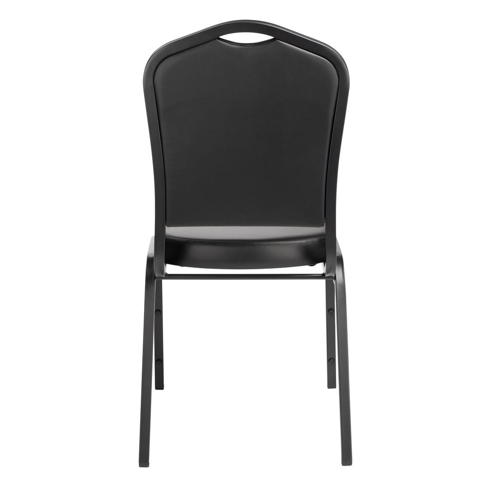 NPS® 9300 Series Deluxe Vinyl Upholstered Stack Chair, Panther Black Seat/Black Sandtex Frame