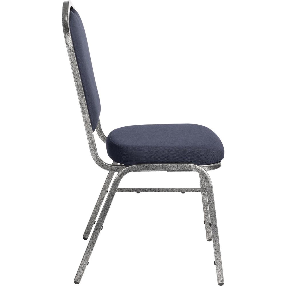 NPS® 9300 Series Deluxe Fabric Upholstered Stack Chair, Midnight Blue Seat/Silvervein Frame