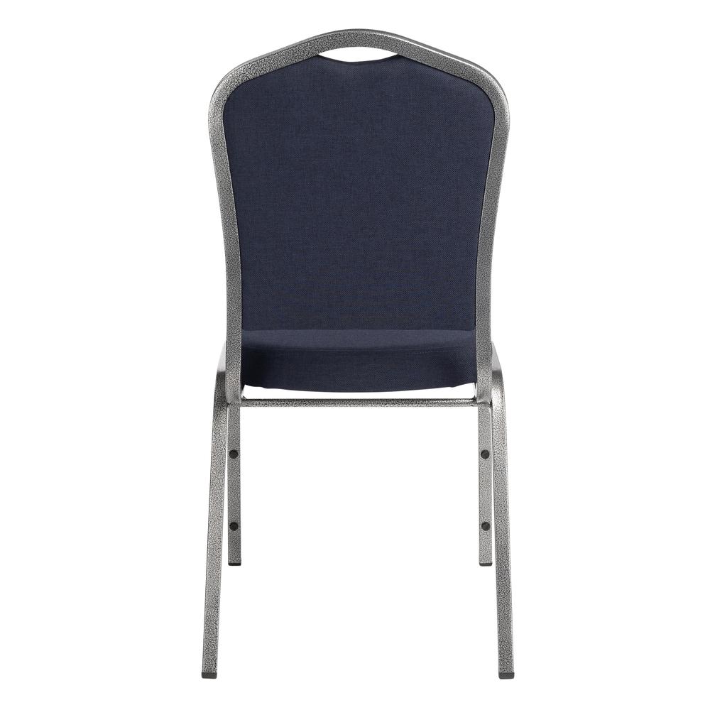 NPS® 9300 Series Deluxe Fabric Upholstered Stack Chair, Midnight Blue Seat/Silvervein Frame