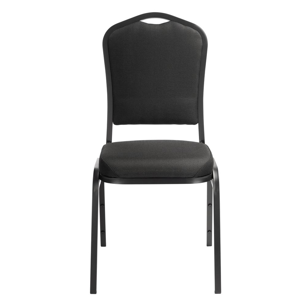 NPS® 9300 Series Deluxe Fabric Upholstered Stack Chair, Ebony Black Seat/Black Sandtex Frame