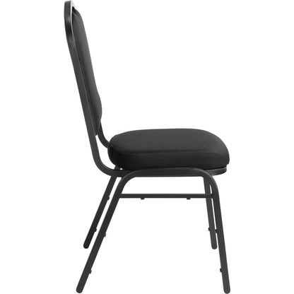 NPS® 9300 Series Deluxe Fabric Upholstered Stack Chair, Ebony Black Seat/Black Sandtex Frame