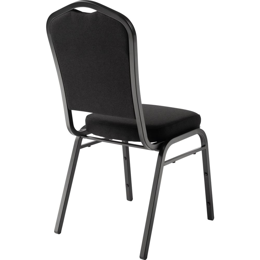 NPS® 9300 Series Deluxe Fabric Upholstered Stack Chair, Ebony Black Seat/Black Sandtex Frame