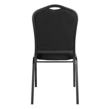 NPS® 9300 Series Deluxe Fabric Upholstered Stack Chair, Ebony Black Seat/Black Sandtex Frame