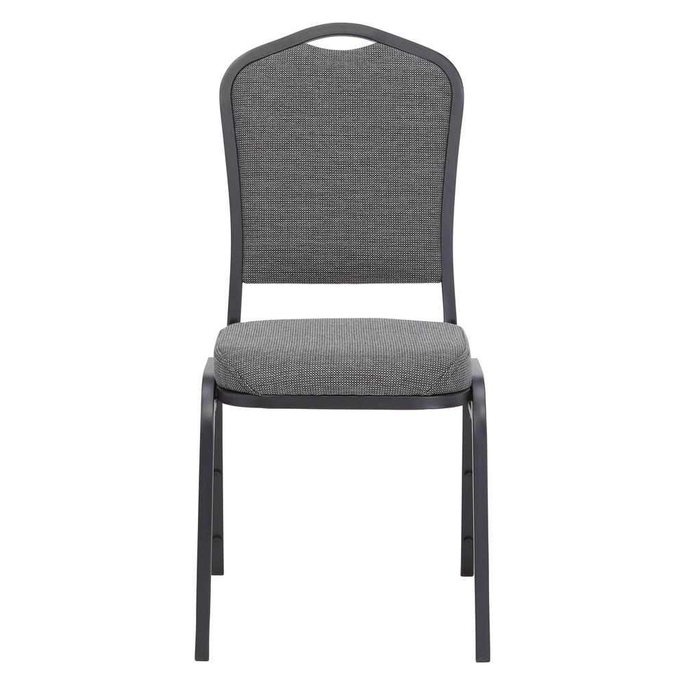 NPS® 9300 Series Deluxe Fabric Upholstered Stack Chair, Natural Greystone Seat/Black Sandtex Frame