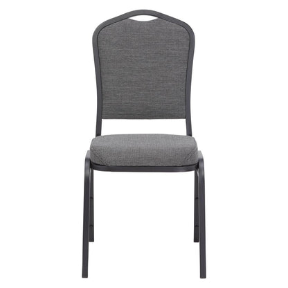 NPS® 9300 Series Deluxe Fabric Upholstered Stack Chair, Natural Greystone Seat/Black Sandtex Frame