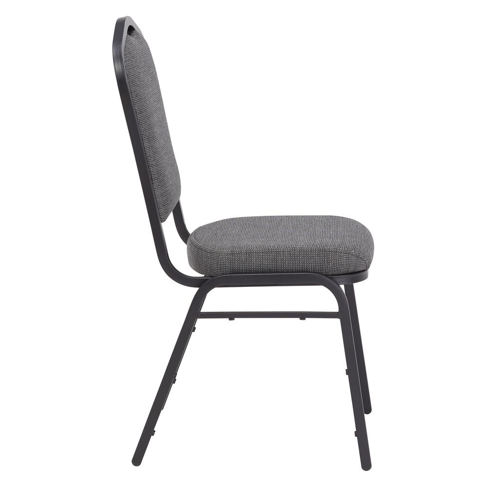 NPS® 9300 Series Deluxe Fabric Upholstered Stack Chair, Natural Greystone Seat/Black Sandtex Frame