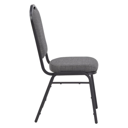 NPS® 9300 Series Deluxe Fabric Upholstered Stack Chair, Natural Greystone Seat/Black Sandtex Frame