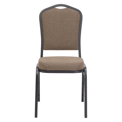 NPS® 9300 Series Deluxe Fabric Upholstered Stack Chair, Natural Taupe Seat/Black Sandtex Frame