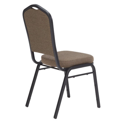 NPS® 9300 Series Deluxe Fabric Upholstered Stack Chair, Natural Taupe Seat/Black Sandtex Frame