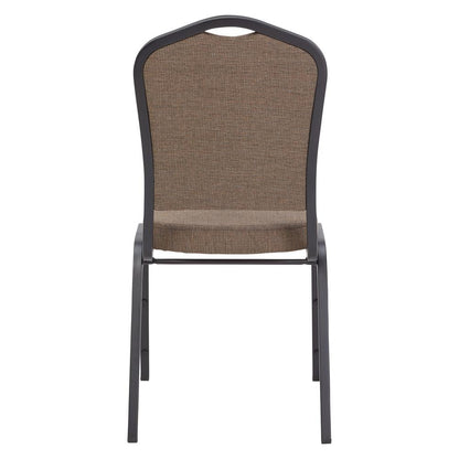 NPS® 9300 Series Deluxe Fabric Upholstered Stack Chair, Natural Taupe Seat/Black Sandtex Frame