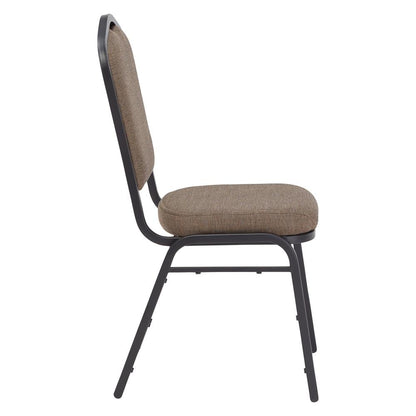 NPS® 9300 Series Deluxe Fabric Upholstered Stack Chair, Natural Taupe Seat/Black Sandtex Frame