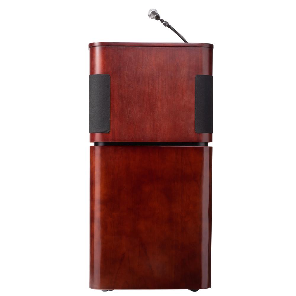 Oklahoma Sound® Tabletop & Base Combo Sound Lectern, Mahogany on Walnut