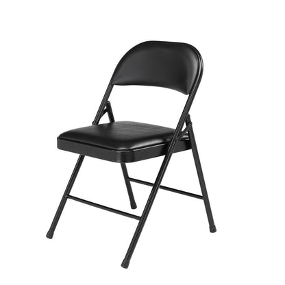 Commercialine® Vinyl Padded Steel Folding Chair, Black (Pack of 4)