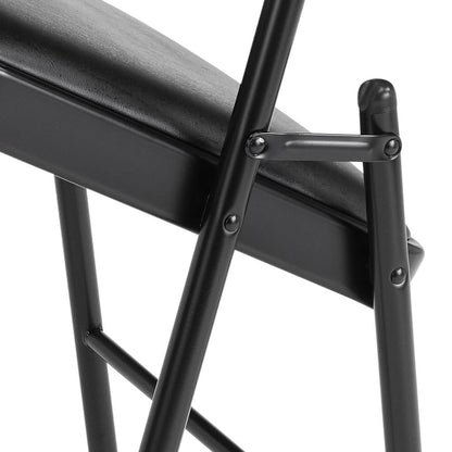 Commercialine® Vinyl Padded Steel Folding Chair, Black (Pack of 4)