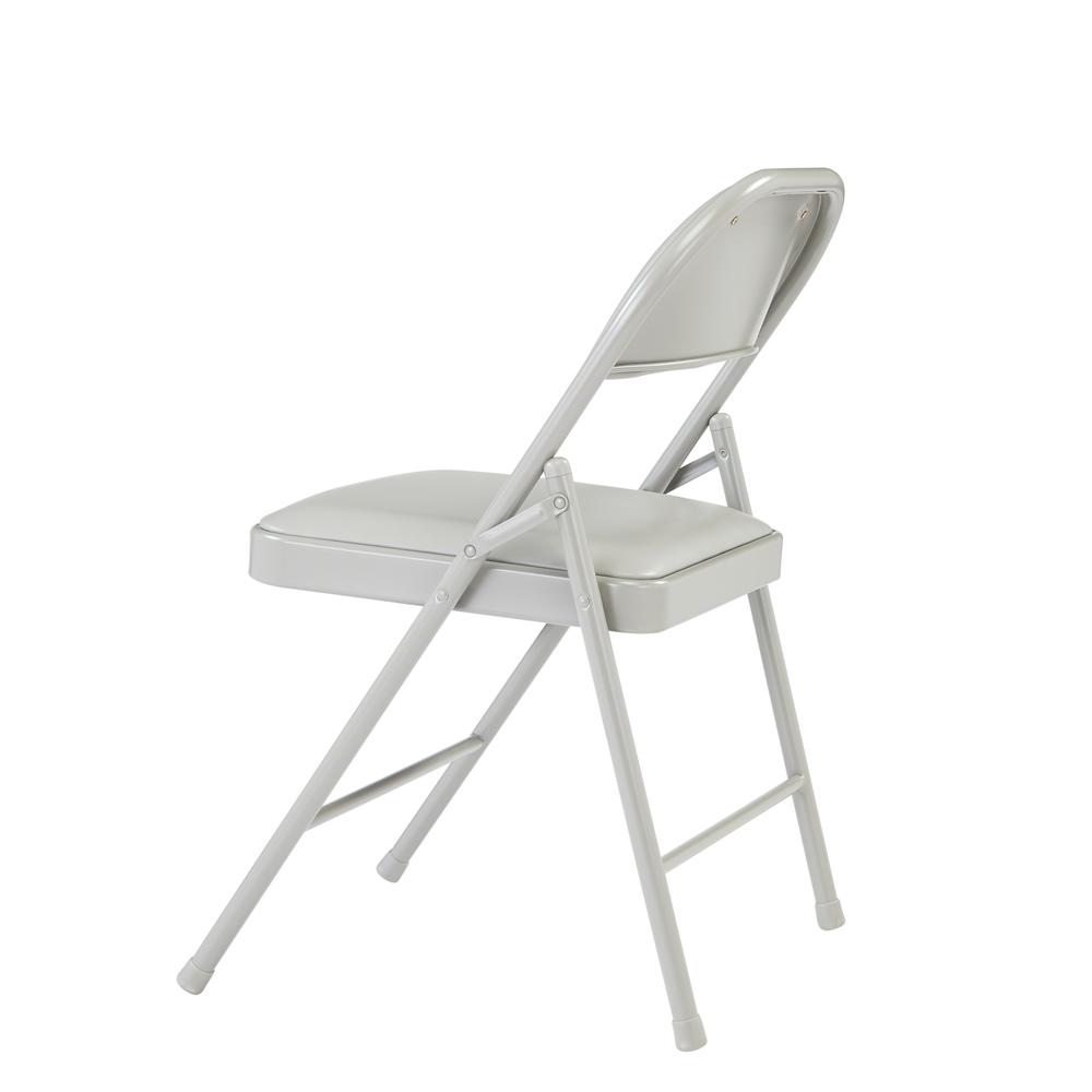Commercialine® Vinyl Padded Steel Folding Chair, Grey (Pack of 4)