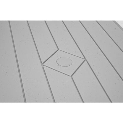 Blow Molded Picnic Table- Light Speckled Grey, Black Frame