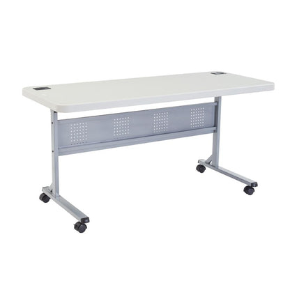 NPS® 24" x 60" Flip-N-Store Training Table, Speckled Grey