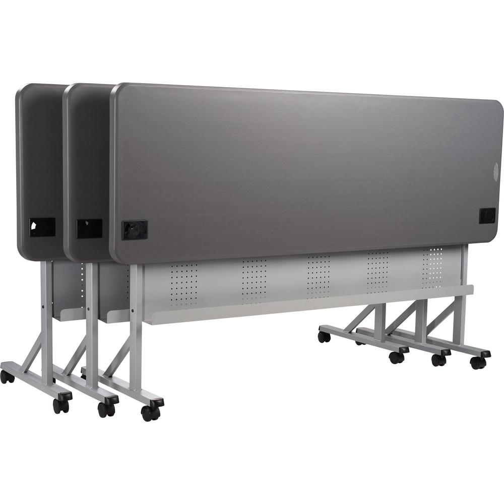 NPS® 24" x 72" Flip-N-Store Training Table, Charcoal Slate