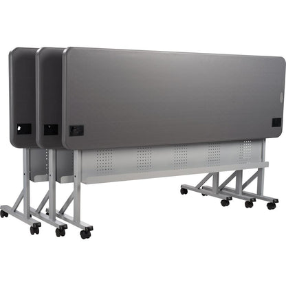 NPS® 24" x 72" Flip-N-Store Training Table, Charcoal Slate