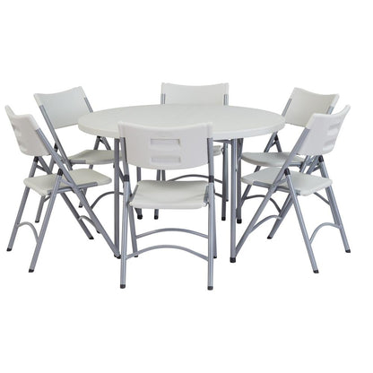 NPS® 48" Heavy Duty Round Folding Table, Speckled Grey