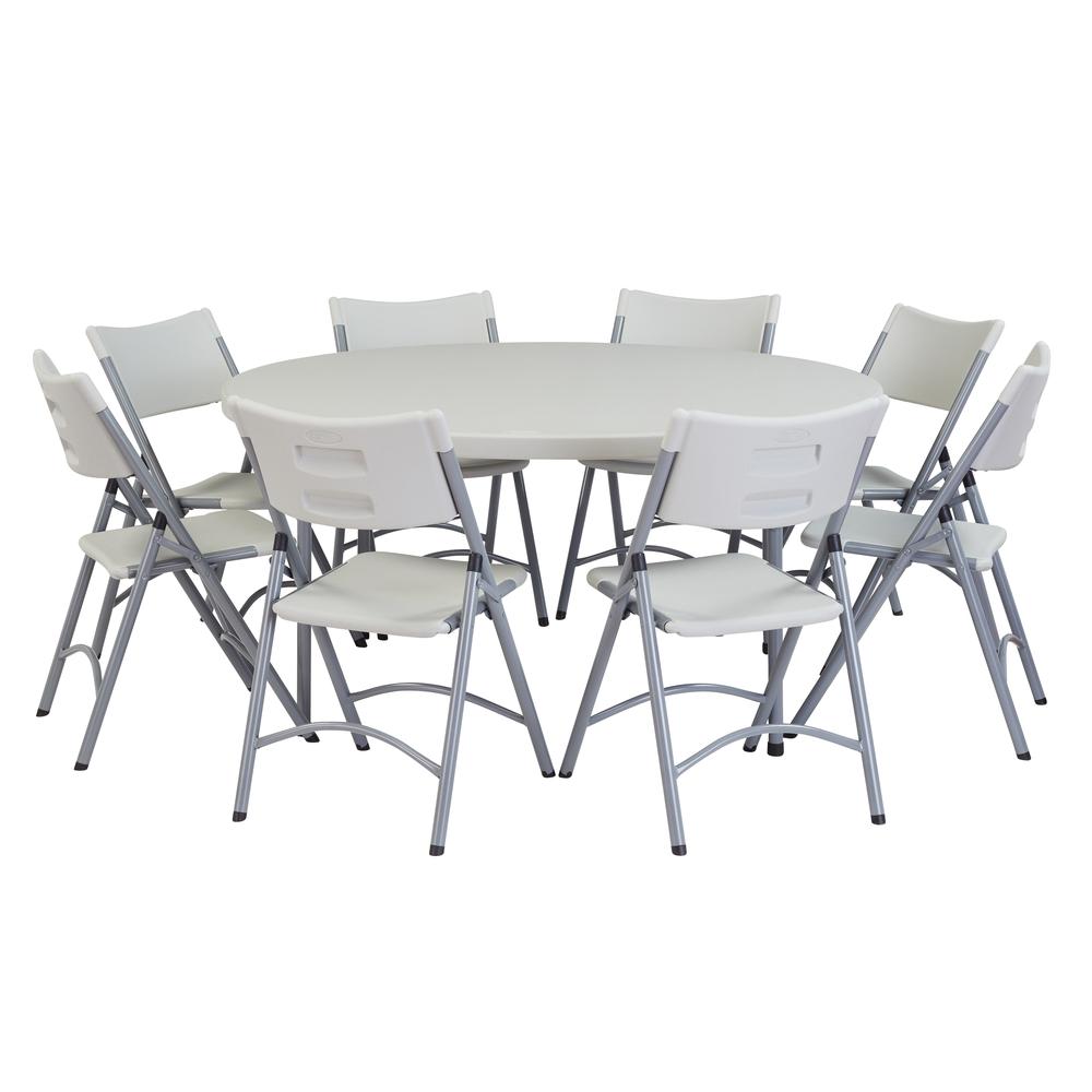 NPS® 60" Heavy Duty Round Folding Table, Speckled Grey