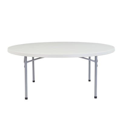 NPS® 71" Heavy Duty Round Folding Table, Speckled Grey