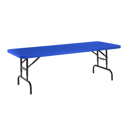 NPS® 30" x 72" Height Adjustable Heavy Duty Folding Table, Blue