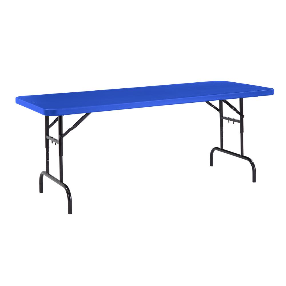 NPS® 30" x 72" Height Adjustable Heavy Duty Folding Table, Blue
