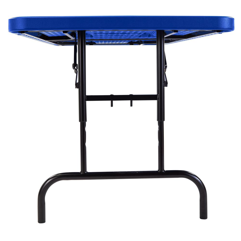 NPS® 30" x 72" Height Adjustable Heavy Duty Folding Table, Blue