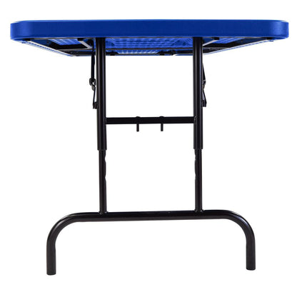 NPS® 30" x 72" Height Adjustable Heavy Duty Folding Table, Blue