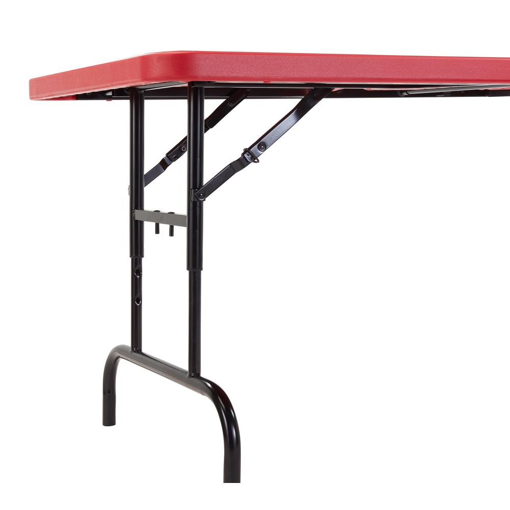 NPS® 30" x 72" Height Adjustable Heavy Duty Folding Table, Red