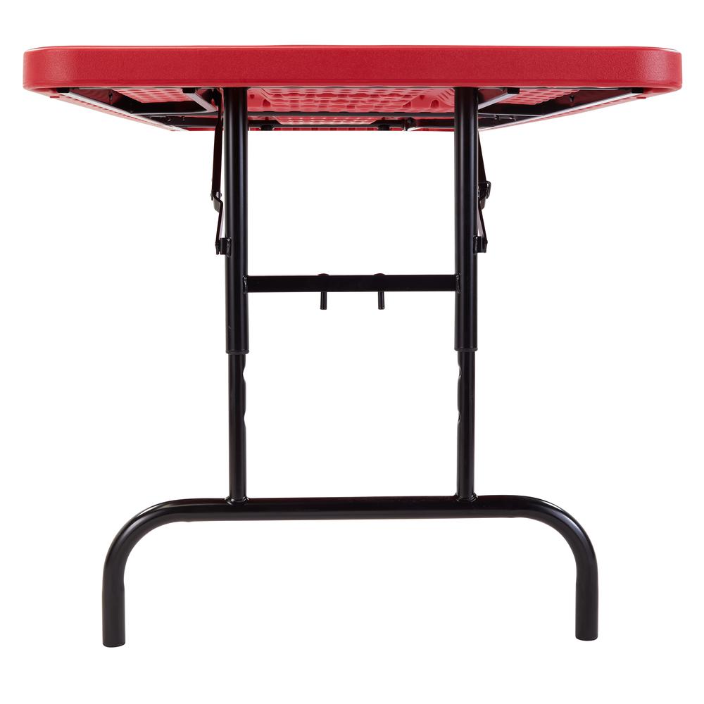 NPS® 30" x 72" Height Adjustable Heavy Duty Folding Table, Red