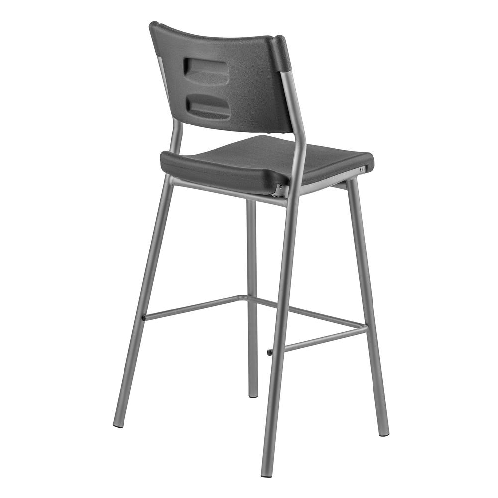 NPS® Café Time Stool, Charcoal Slate Top & Silver Frame